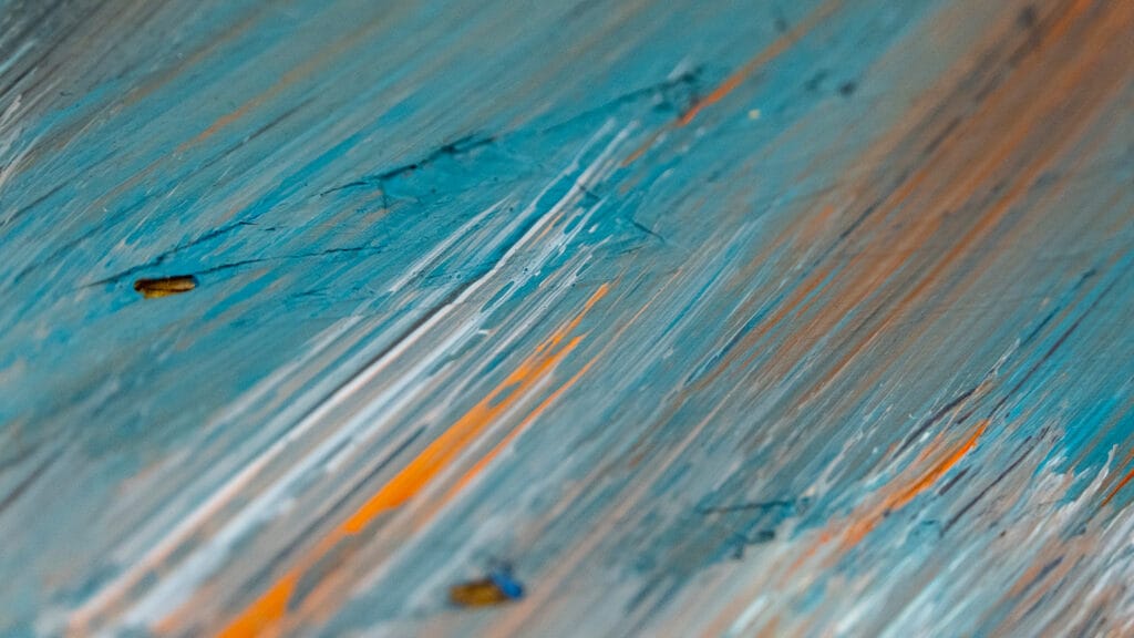 Ręcznie malowane tło błękitno-białe z dodatkiem pomarańczu to wspaniałe tło naszej strony z przynętami spinningowymi.